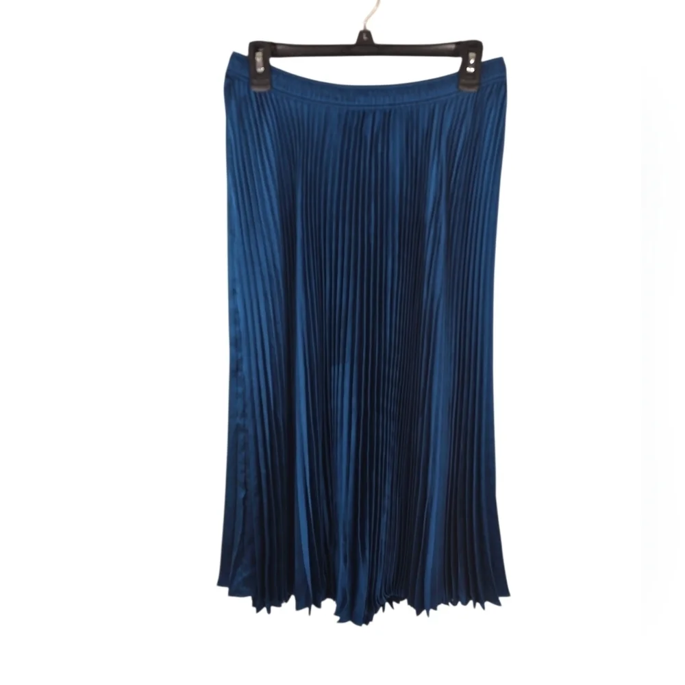 NWT: {BOSS Orange} Women's Pleated Pull-On A-Line Skirt in Teal - Size XL - Picture 3 of 17